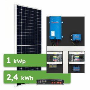 Ecoprodukt Hybrid Victron 1kWp 2,4kWh 1-fáz predpripravený solárny systém