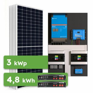 Ecoprodukt Hybrid Victron 3kWp 4,8kWh 1-fáz predpripravený solárny systém