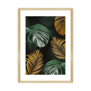 Dekoria Plakat Golden Leaves I, 21 x 30 cm , Ramka: Złota