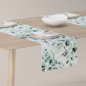 Dekoria Štóla na stôl, magnólie na mätovom podklade, 40 x 130 cm, Flowers, 143-66