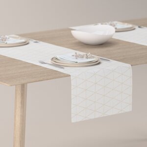 Dekoria Štóla na stôl, béžové trojuholníky na krémovo-bielom podklade, 40 x 130 cm, Sunny, 143-94