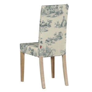Dekoria Návlek na stoličku Harry (krátky), modrý vzor na svetlobéžovom podklade, návlek na stoličku Harry krátky, Avinon, 132-66