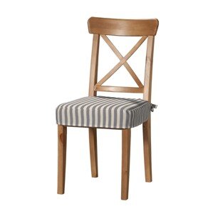 Dekoria Sedák na stoličku Ingolf, granátovo-biele prúžky, návlek na stoličku Inglof, Quadro, 136-02