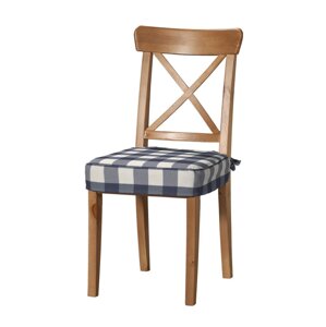 Dekoria Sedák na stoličku Ingolf, modro - biele veľké káro, návlek na stoličku Inglof, Quadro, 136-03
