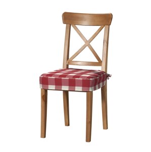 Dekoria Sedák na stoličku Ingolf, červeno-biele veľké káro, návlek na stoličku Inglof, Quadro, 136-18