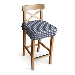 Dekoria Poťah na barovú stoličku Ingolf, granátovo-biele káro, návlek na barovú stoličku Ingolf, Quadro, 136-01