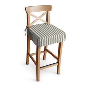 Dekoria Poťah na barovú stoličku Ingolf, sivo-biele prúžky, návlek na barovú stoličku Ingolf, Quadro, 136-12